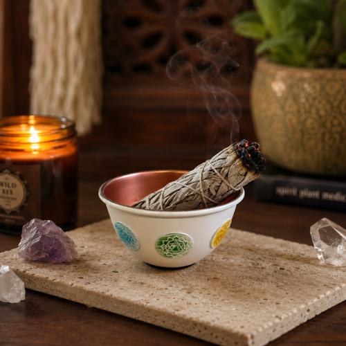7-Chakra-Räucherschale für Salbei & Palo Santo